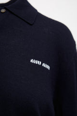 Miu Miu 2024 Wool Logo Polo Shirt