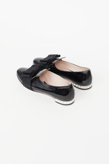 Miu Miu Black Patent Jewel Bow Flat
