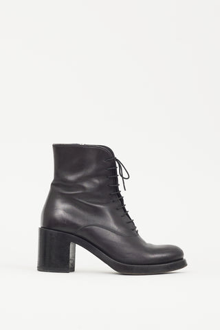 Miu Miu Black Leather Ankle Boot