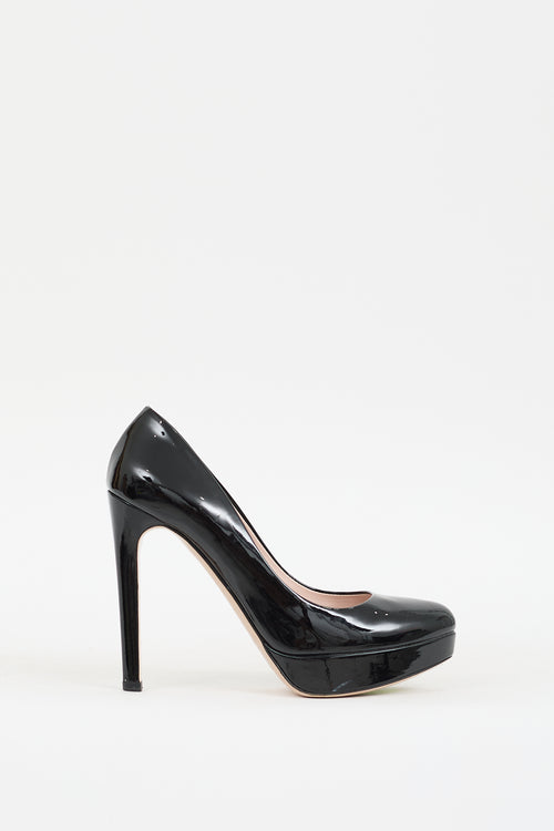 Miu Miu Black Patent Leather Platform Pump