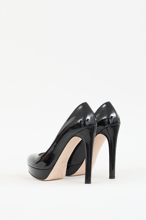 Miu Miu Black Patent Leather Platform Pump