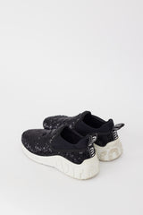 Miu Miu Black & White Sequin Neoprene & Rubber Sneaker