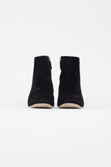 Miu Miu Black Suede & Crystal Embellished Heel Boot
