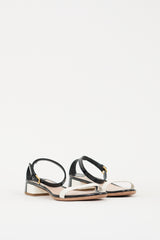 Miu Miu Black & White Patent Colour Block Sandal