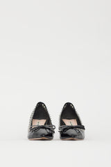 Miu Miu Black Patent & Crystal Embellished Pump
