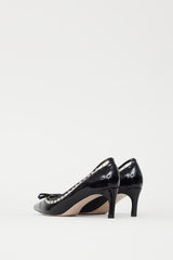 Miu Miu Black Patent & Crystal Embellished Pump