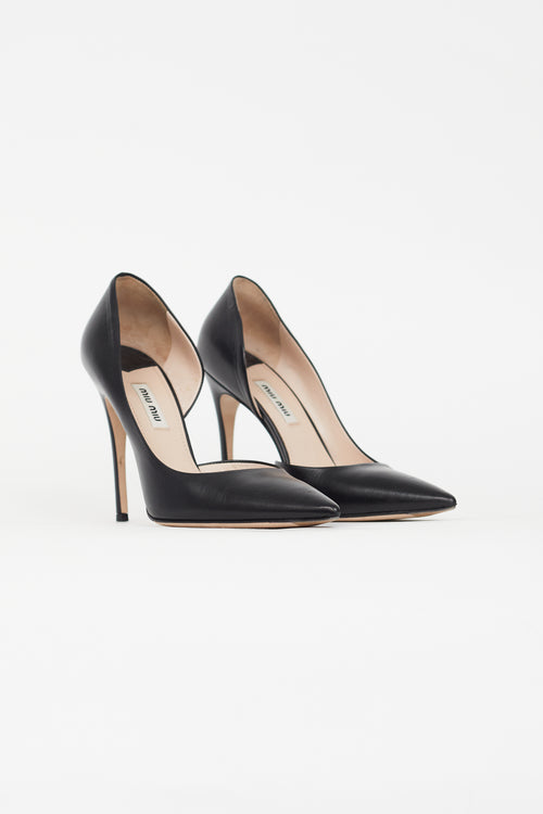 Miu Miu Black Leather D'Orsay Pump