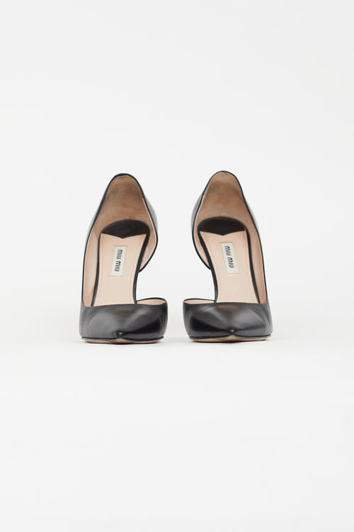 Miu Miu Black Leather D'Orsay Pump