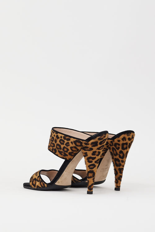 Miu Miu Black & Brown Textured Hair Heel