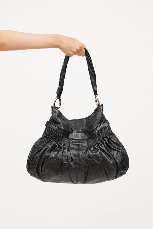 Miu Miu Black Ruched Shoulder Bag