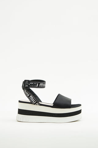 Miu Miu Black & White Platform Sandal