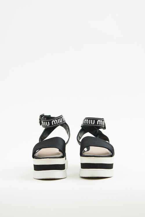 Miu Miu Black & White Platform Sandal