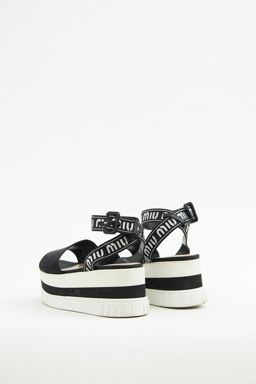 Miu Miu Black & White Platform Sandal