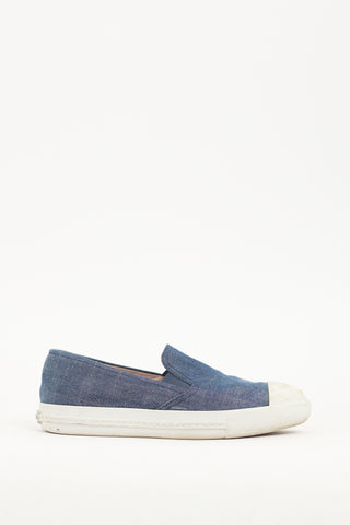 Miu Miu Blue Denim Slip On Sneaker