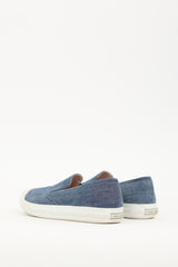 Miu Miu Blue Denim Slip On Sneaker
