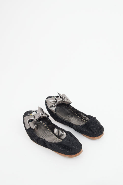 Miu Miu Brocade Embellished Ballet Flat