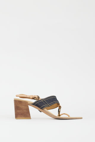 Miu Miu Blue Denim Strappy Sandal