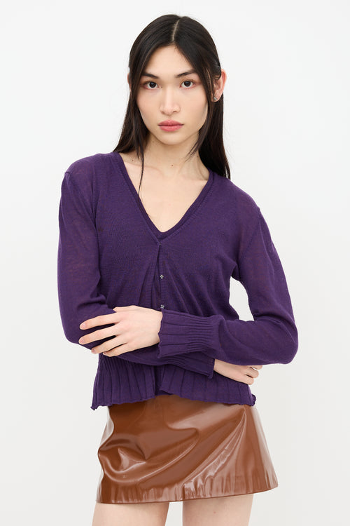 Miu Miu Cashmere Frill Cardigan