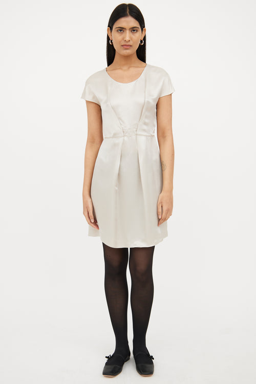 Miu Miu Beige Silk Blend Mini Dress