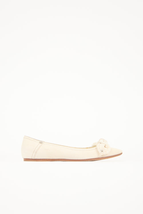 Miu Miu Denim Bow Flat