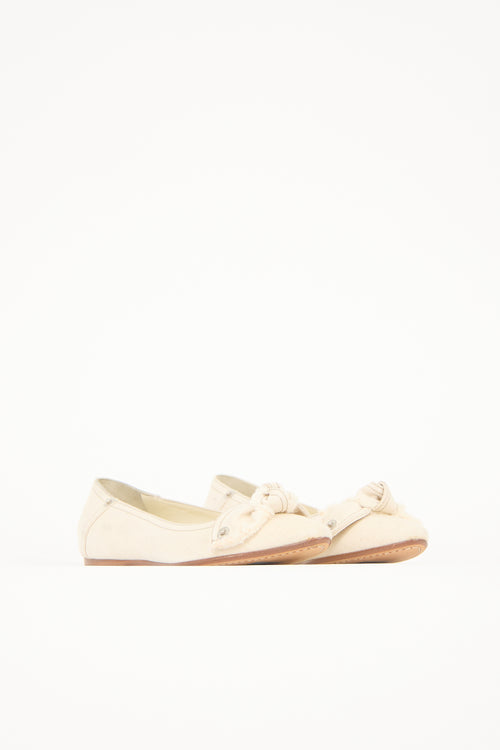 Miu Miu Denim Bow Flat