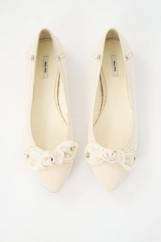 Miu Miu Denim Bow Flat