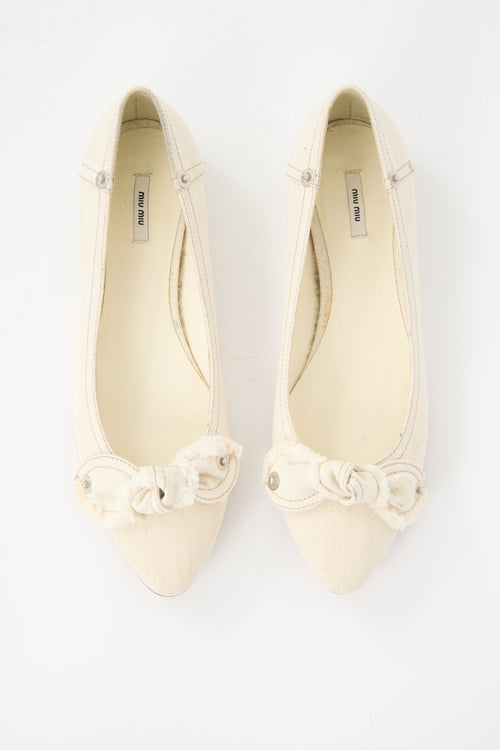 Miu Miu Denim Bow Flat