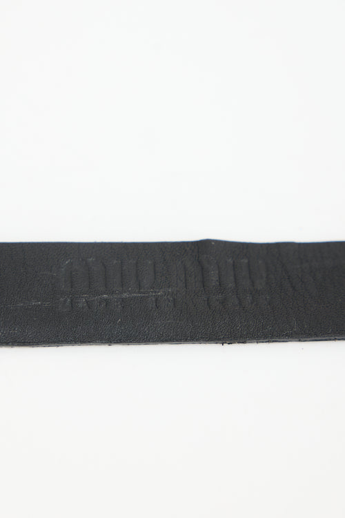 Miu Miu Embossed Leather Layered Slim Belt