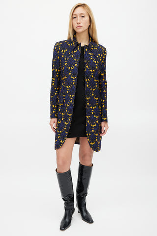 Miu Miu Fall 2012 Navy & Yellow Floral Jacket
