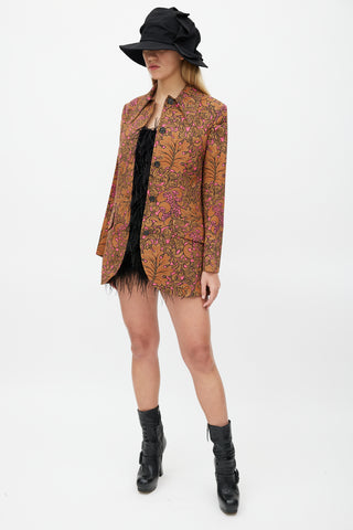 Miu Miu Fall 2012 Pink & Brown Floral Blazer