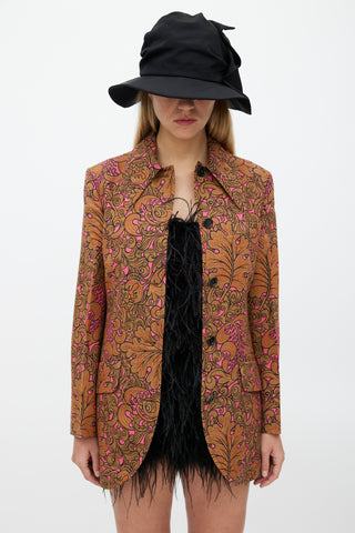Miu Miu Fall 2012 Pink & Brown Floral Blazer