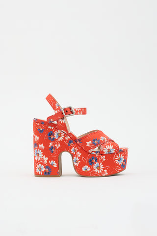 Miu Miu Floral Platform Sandal