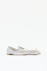Miu Miu Glitter Embellished Flat