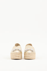 Miu Miu Gold Metallic Leather Embellished Platform Espadrille