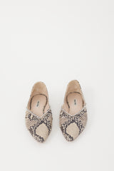 Miu Miu Grey & Black Textured Flat