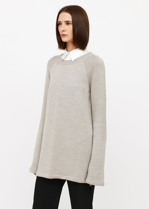 Miu Miu Grey Wool Knit Sweater