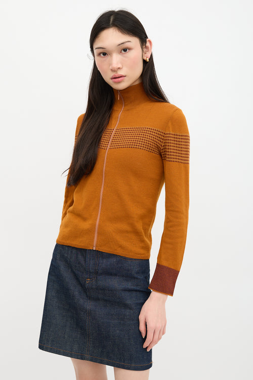 Miu Miu Intarsia Zip Sweater