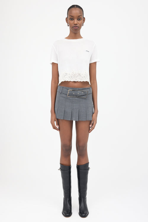 Miu Miu Lace Hem T-Shirt