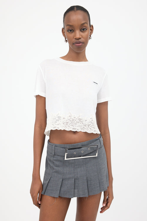 Miu Miu Lace Hem T-Shirt