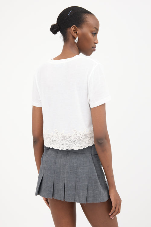 Miu Miu Lace Hem T-Shirt