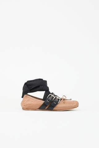 Miu Miu Leather Ballerina Flat