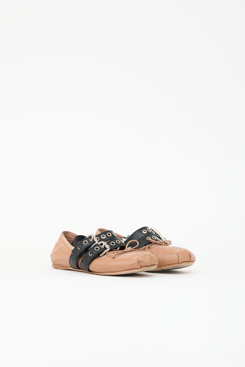 Miu Miu Leather Ballerina Flat