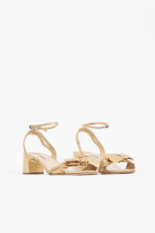 Miu Miu Leather Bow Sandal