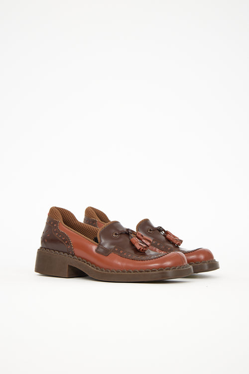 Miu Miu Leather Brogue Loafer