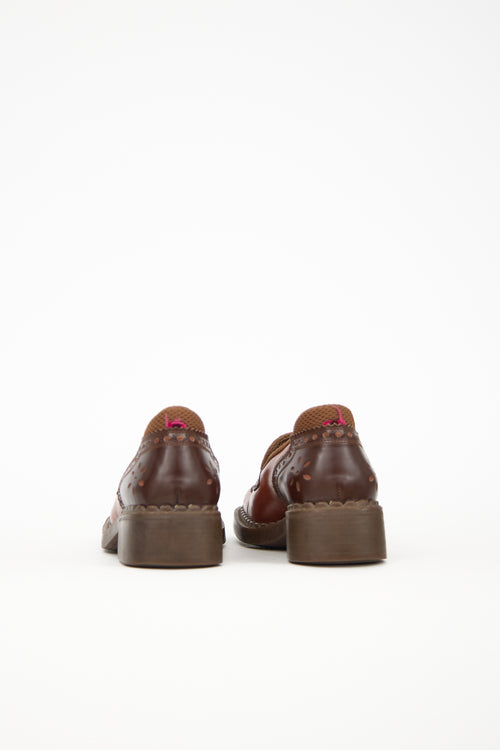 Miu Miu Leather Brogue Loafer