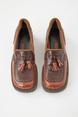 Miu Miu Leather Brogue Loafer