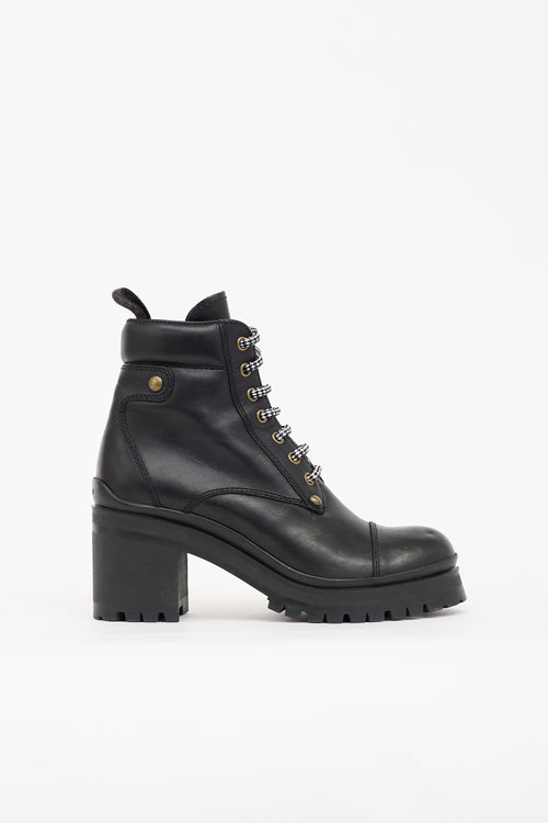 Miu Miu Leather Combat Boot