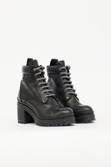 Miu Miu Leather Combat Boot