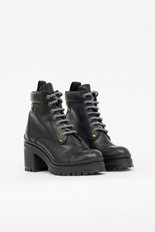 Miu Miu Leather Combat Boot
