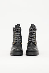 Miu Miu Leather Combat Boot